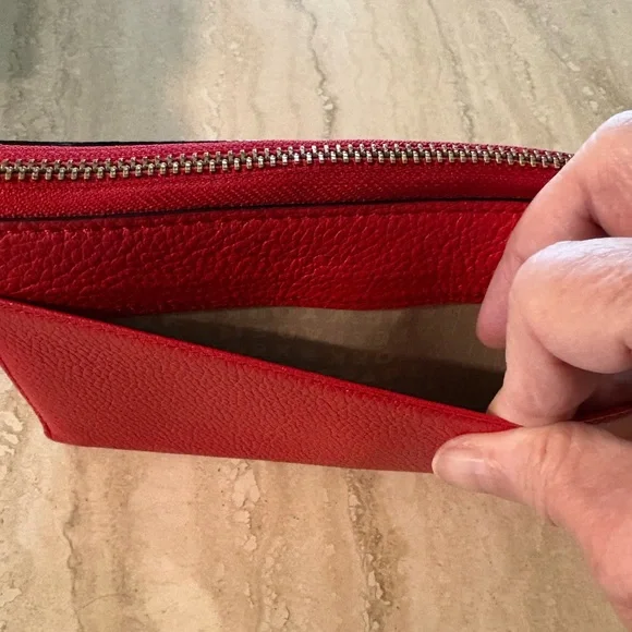 Kate Spade Red Zip Around Leather Wallet - Picture 8 of 15
